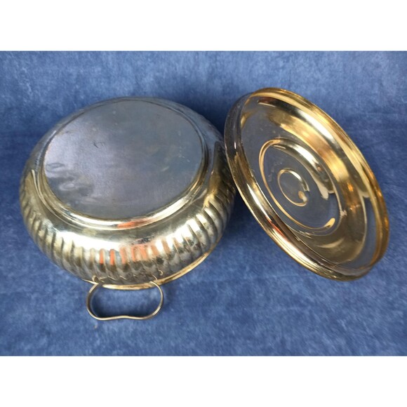 Silver Plated Serving Dish Vintage Pot With Lid And Handles Lidded Ornament Top - Picture 8 of 9